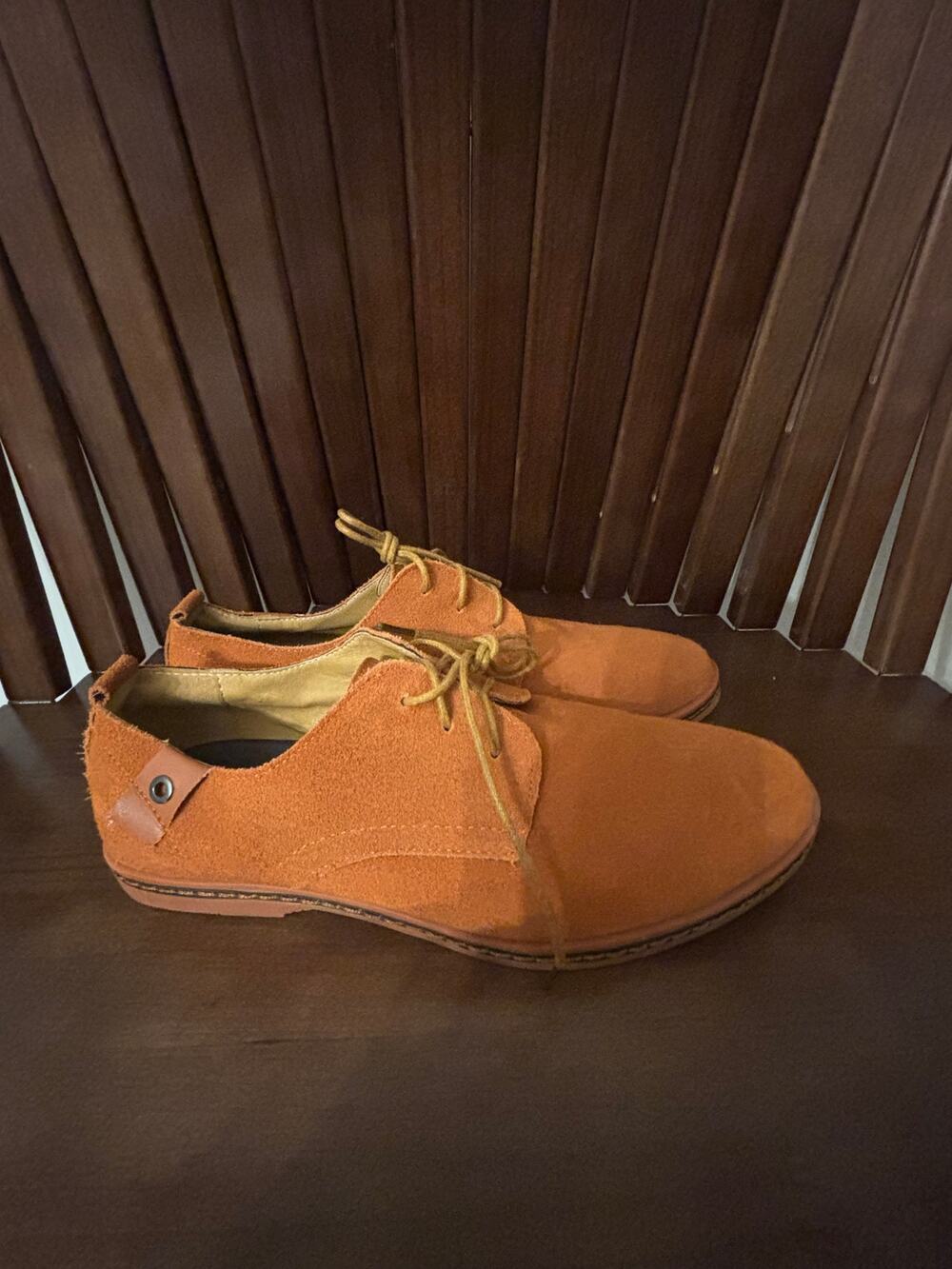 Stylish Mio Marino Men's Cognac Suede Oxford Derby Shoes US 9